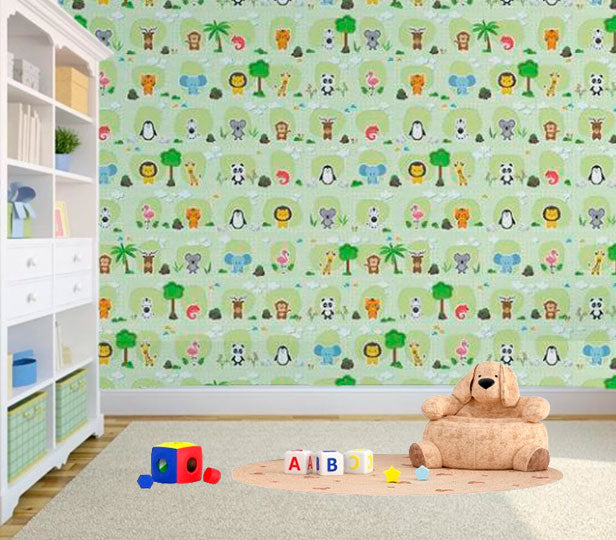 Papel de Parede Infantil Texturizado Adesivo Quarto Infantil Menino e Menina