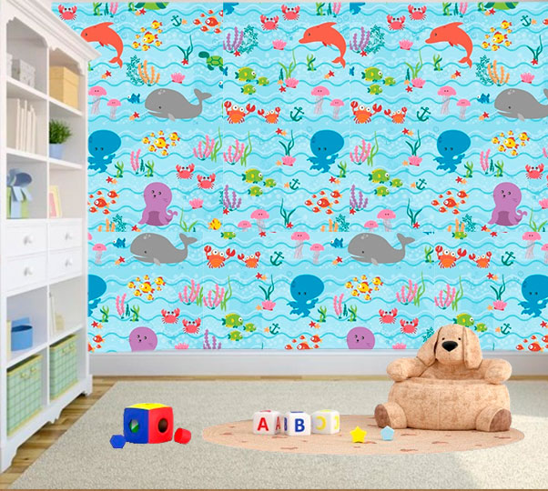 Papel de Parede Infantil Texturizado Adesivo Quarto Infantil Menino e Menina