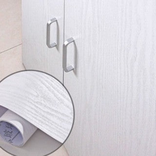 Papel de Parede Com Textura Madeira Wood Branco Autoadesivo à Prova d'água Renovação de Móveis Parede