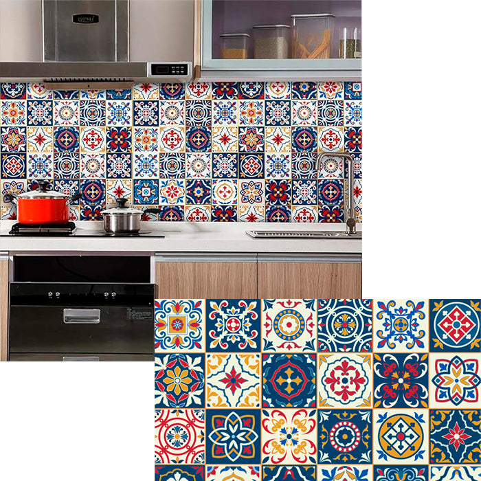 Papel de Parede Azulejo Português Hidráulico Adesivo Lavável Cozinha