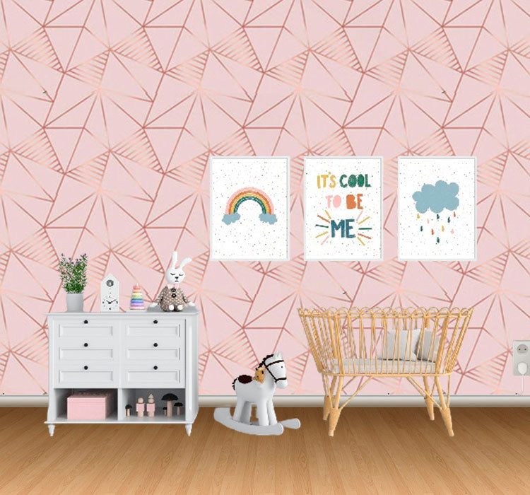 Papel de Parede Gold Zara Rose Adesivo Lavável Decoração de Casa