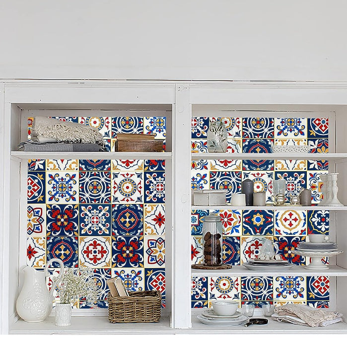 Papel de Parede Azulejo Português Hidráulico Adesivo Lavável Cozinha