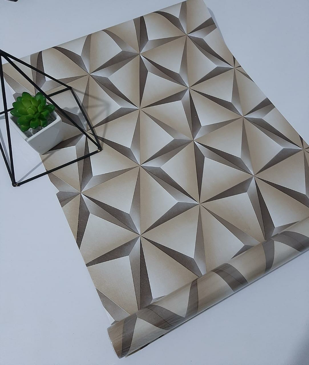 Papel de Parede 3D Marrom Mesclado Autoadesivo Lavável Sala Quarto