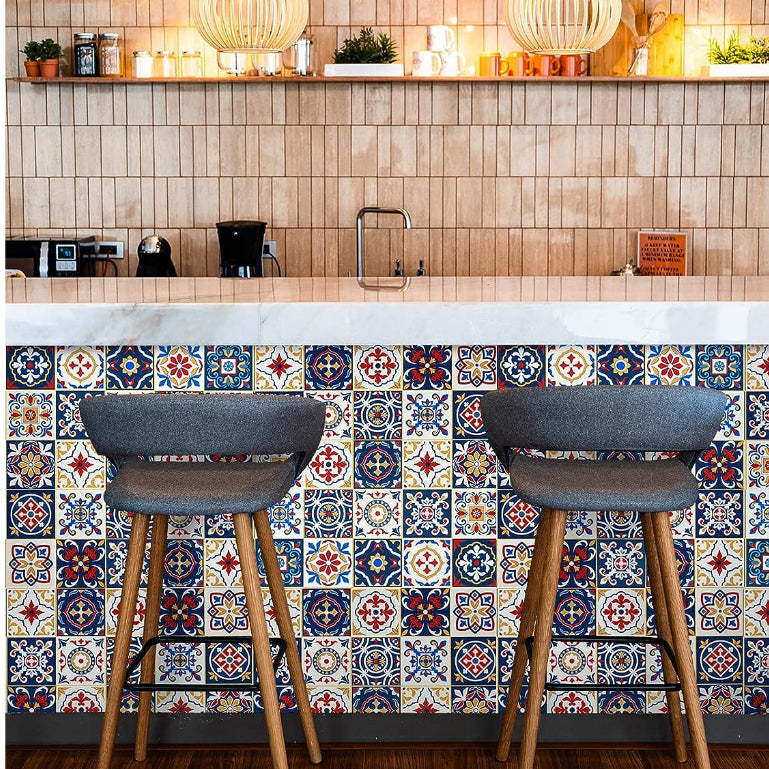 Papel de Parede Azulejo Português Hidráulico Adesivo Lavável Cozinha