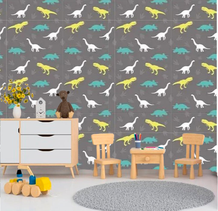 Papel de Parede Dinossauros, Adesivo Lavável Quarto Infantil