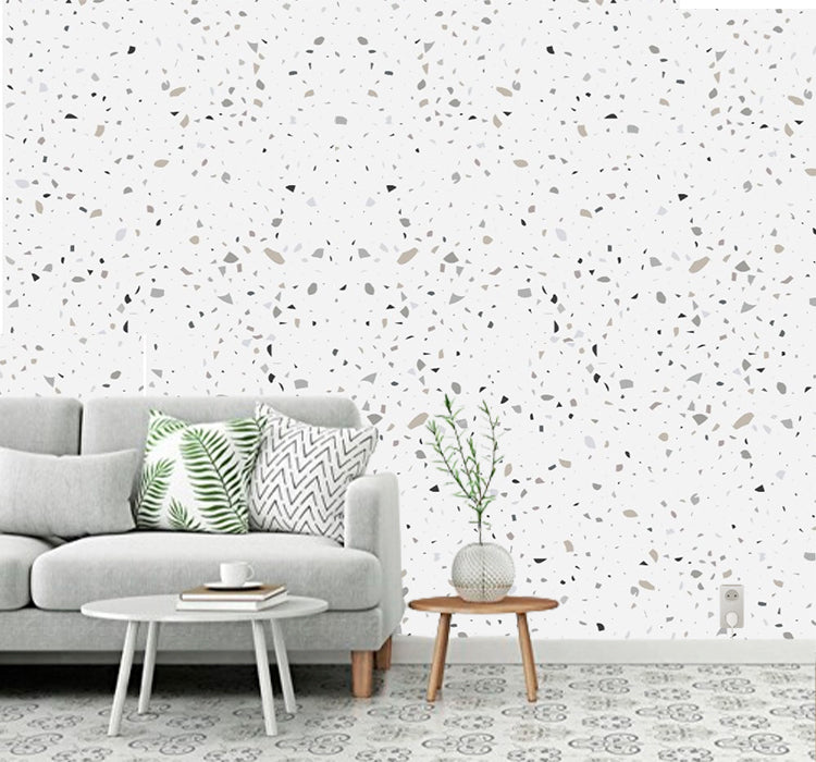 Papel de Parede Terrazzo Mesclado Bege e Cinza Adesivo Impermeável Decoração de Casa Cozinha Copa Banheiro