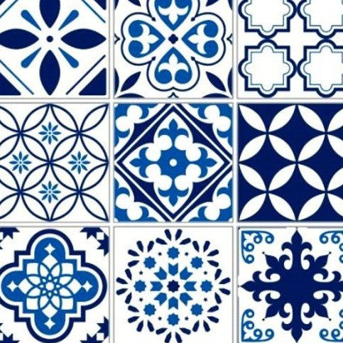 Papel de Parede Adesivo Azulejo Hidráulico Português Lavável Cozinha Banheiro