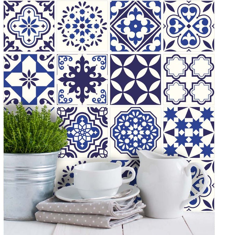 Papel de Parede Adesivo Azulejo Hidráulico Português Lavável Cozinha Banheiro