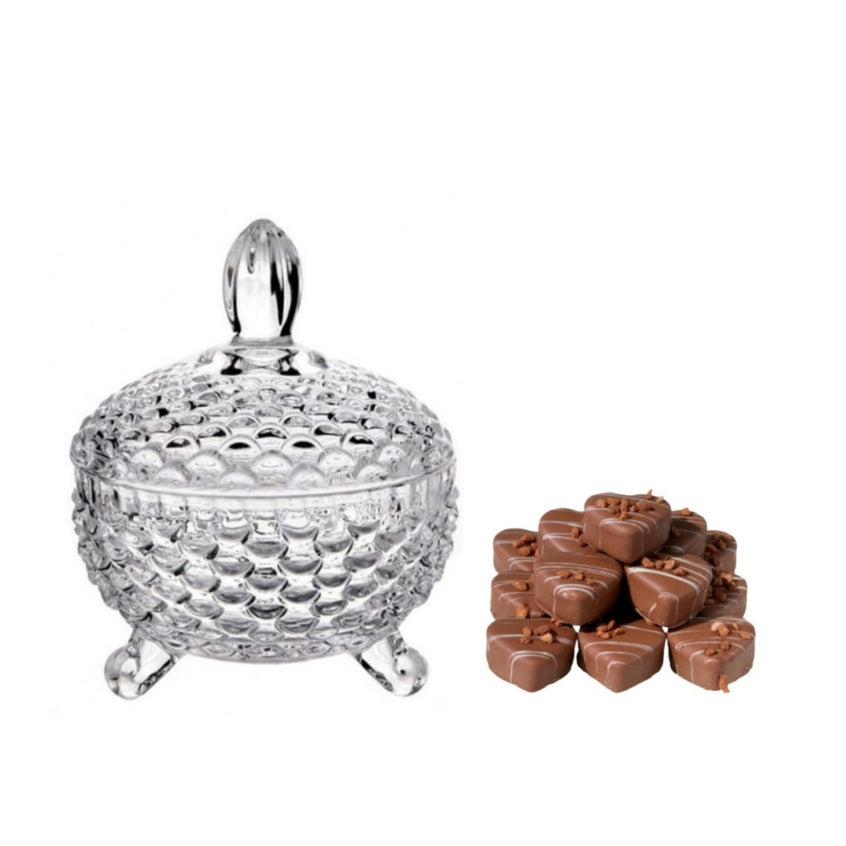 Potiche Bomboniere Baleiro Diamante Vidro Transparente 240ml ou 770ml, Armazenamento de Bombons doces