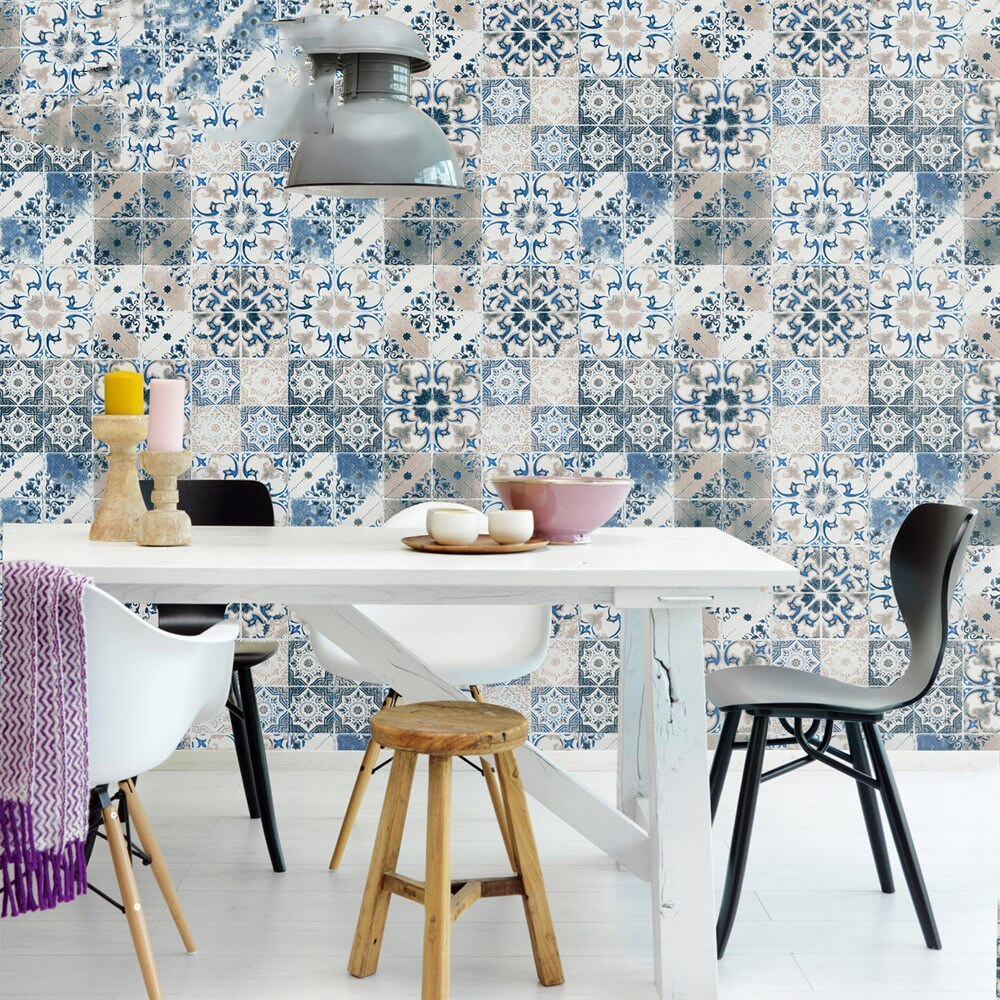 Papel de Parede Azulejo Português Adesivo à prova d´água Banheiro Cozinha