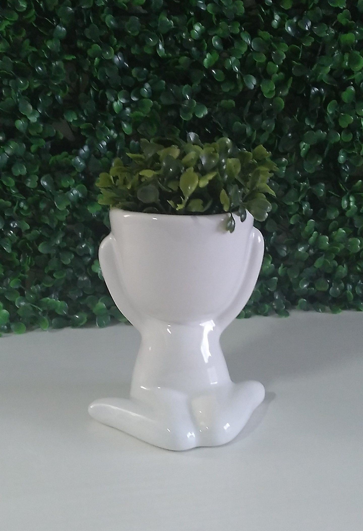 KIt de 2 Vasos em Porcelana Para Planta 11,3x10cm Decoração de Casa