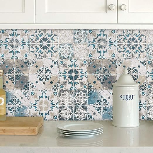 Papel de Parede Azulejo Português Adesivo à prova d´água Banheiro Cozinha