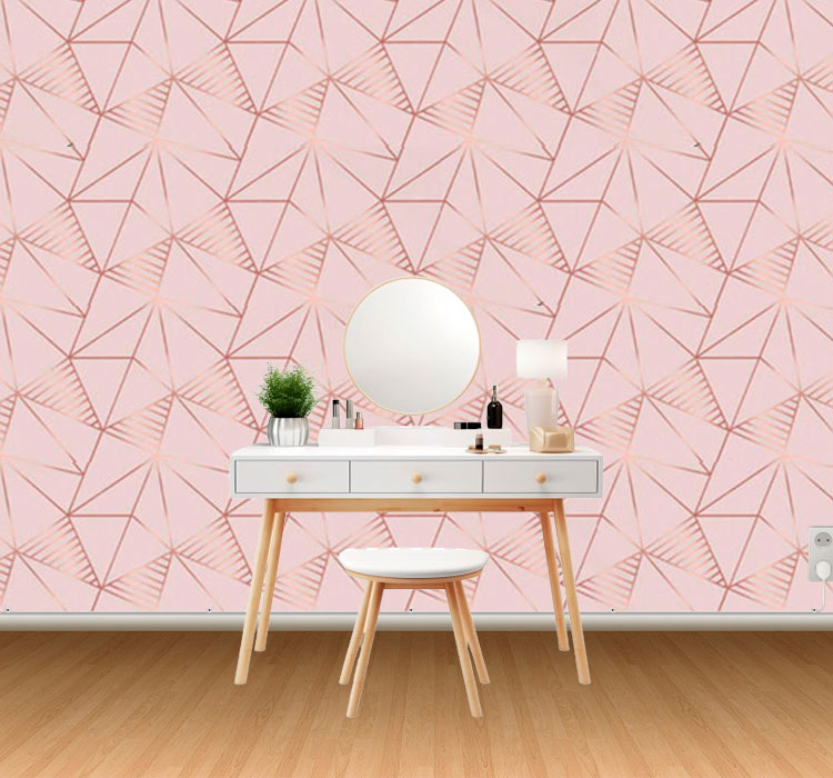 Papel de Parede Gold Zara Rose Adesivo Lavável Decoração de Casa