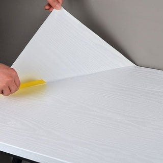 Papel de Parede Com Textura Madeira Wood Branco Autoadesivo à Prova d'água Renovação de Móveis Parede