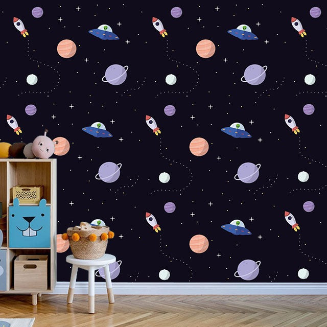 Papel de Parede Infantil Universo Kids Adesivo Lavável Quarto Infantil