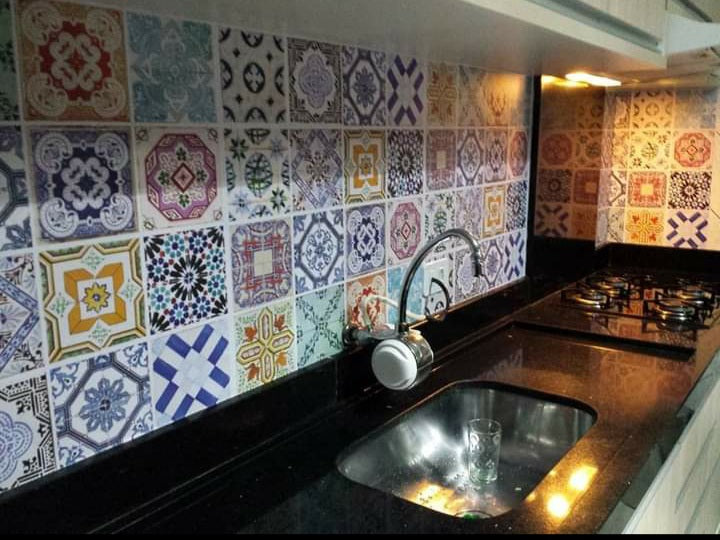 Papel de Parede Azulejo Português Impermeável Cozinha Banheiro