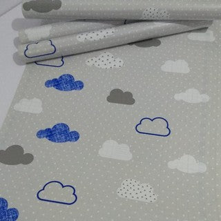 Papel de Parede Infantil Nuvens Adesivo Lavável Decoração de Quarto Menino