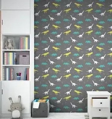 Papel de Parede Dinossauros, Adesivo Lavável Quarto Infantil