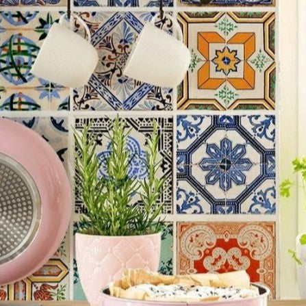 Papel de Parede Azulejo Português Impermeável Cozinha Banheiro