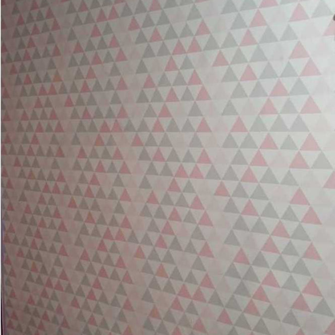 Papel de Parede Triângulos ROSA/BRANCO Adesivo Lavável, Decoração de Casa e Ambientes