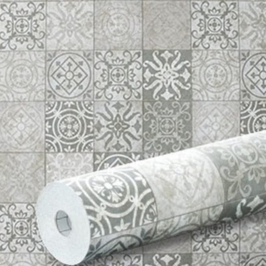 Papel de Parede Azulejos Vintage Textura Adesivo Resistente Cozinha Copa