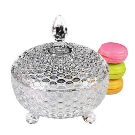 Potiche Bomboniere Baleiro Diamante Vidro Transparente 240ml ou 770ml, Armazenamento de Bombons doces