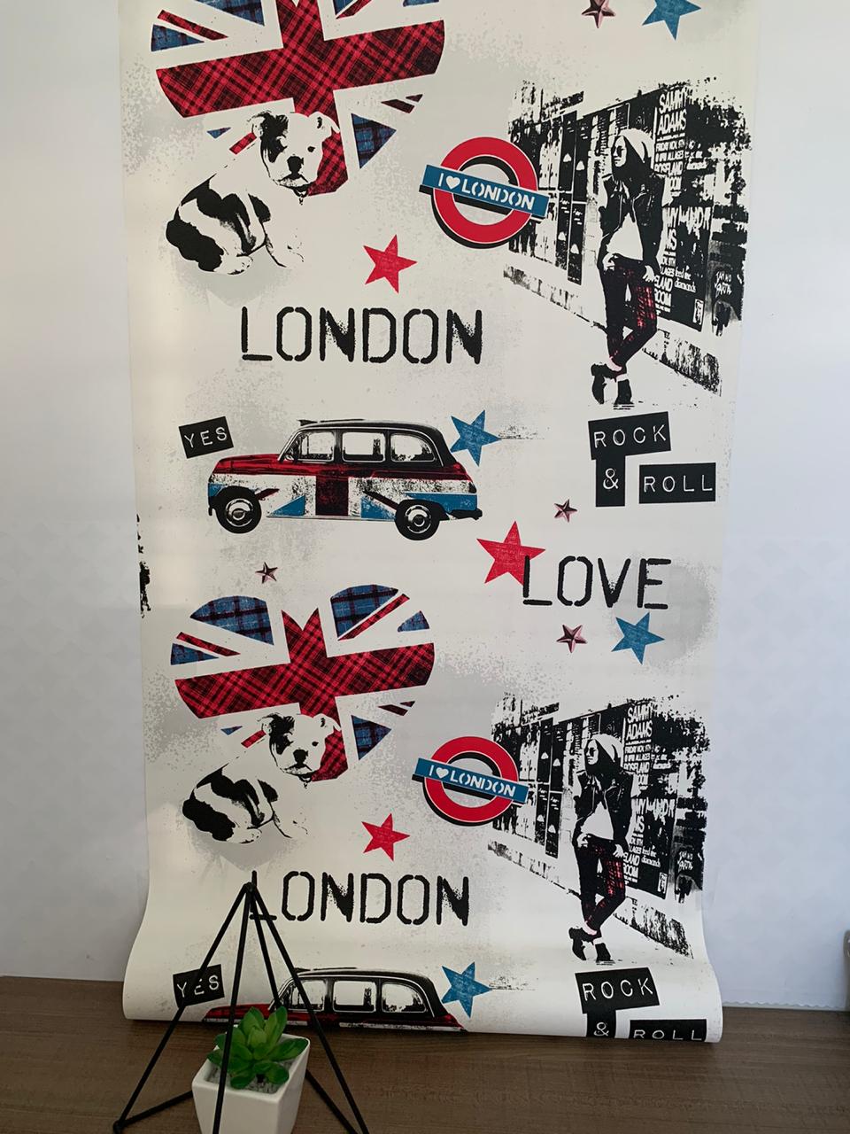 Papel de Parede London Texturizado de Cola