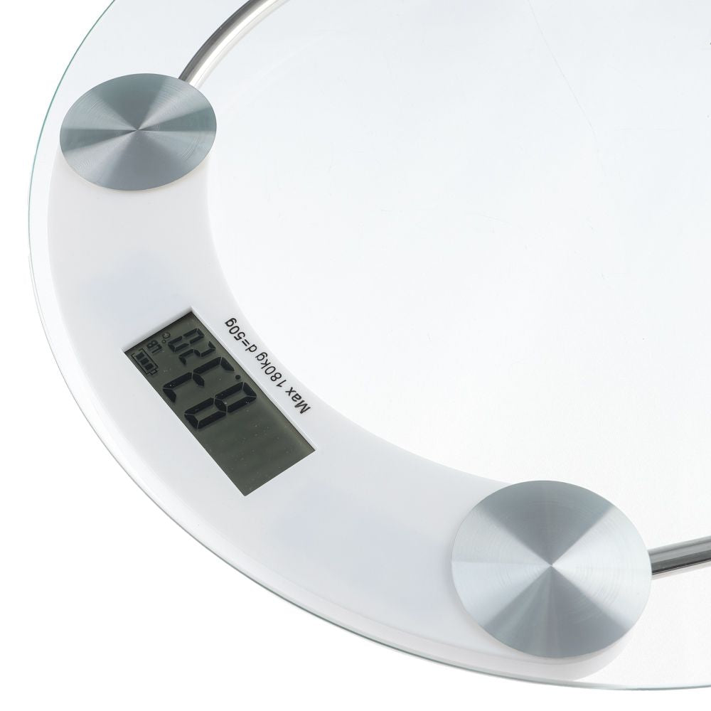 Balança de Piso Digital Vidro Temperado Inox, Banheiro/Academias/Fitness Até 180 kilos