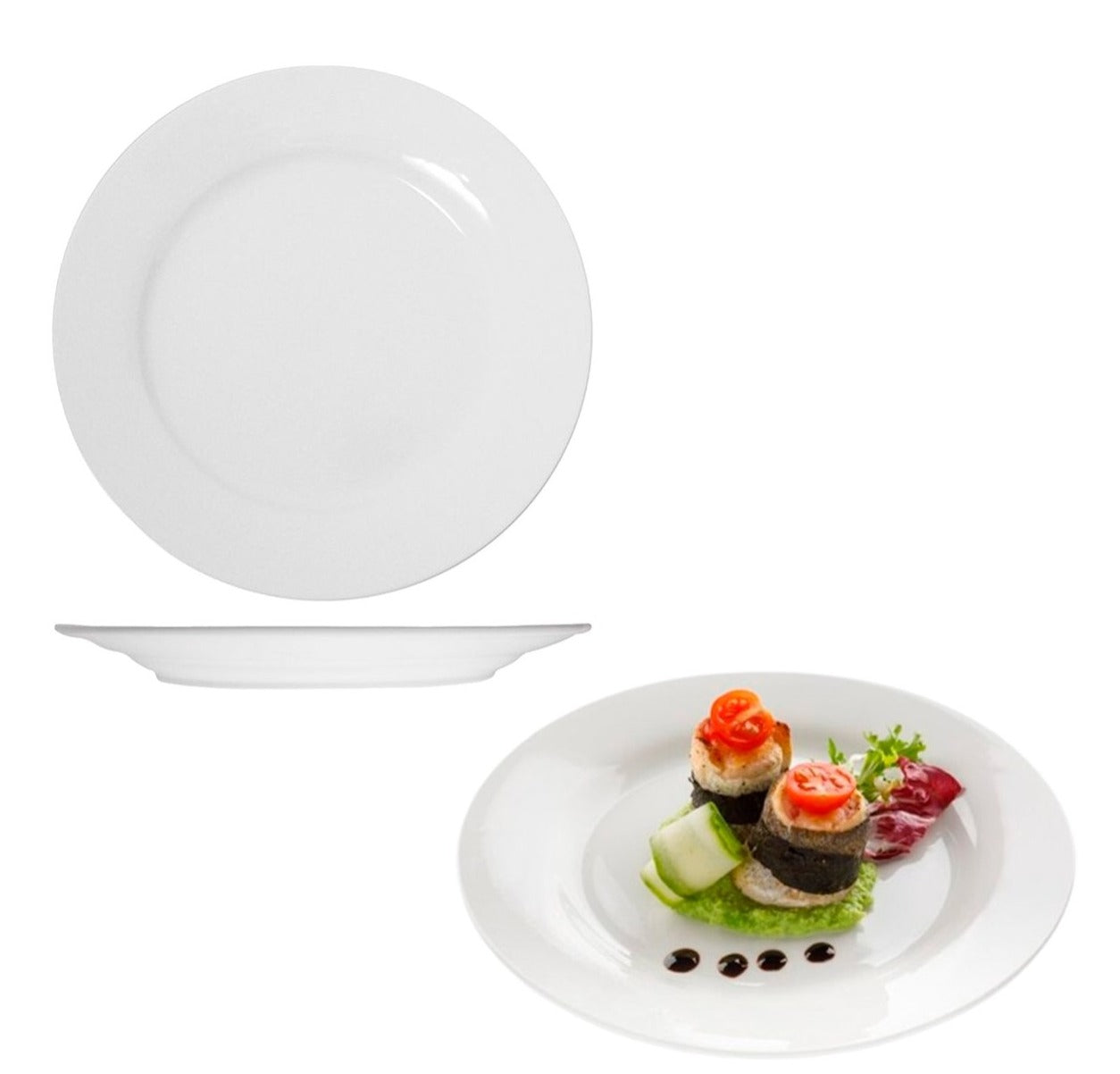 kit de 4 Pratos Fundo 25cm Branco Melamina Plástico Resistente Buffet Bar Restaurante